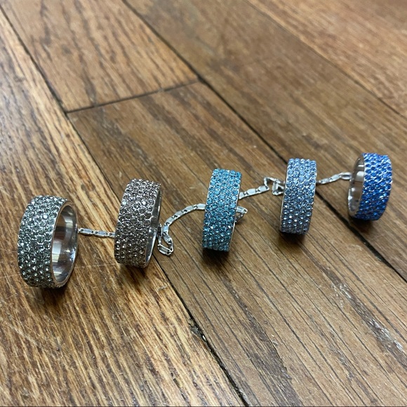 NWOT EDDIE BORGO PAVÉ CRYSTAL FIVE FINGER RING - Picture 4 of 8